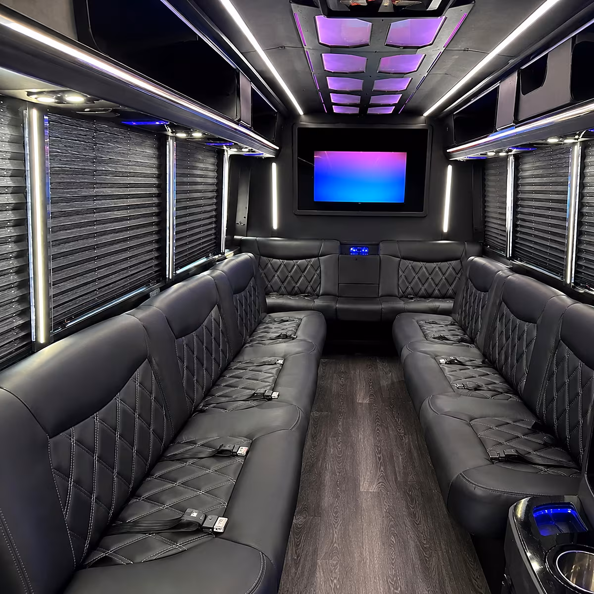 Dallas Private Event Transportation party bus interior