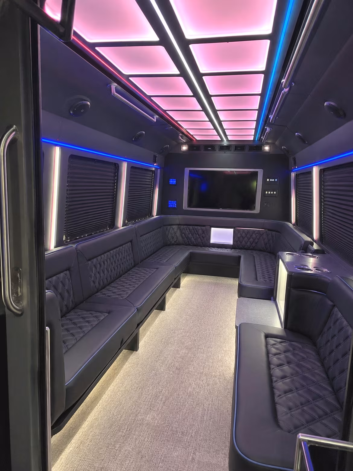 Dallas Private Event Transportation party bus interior