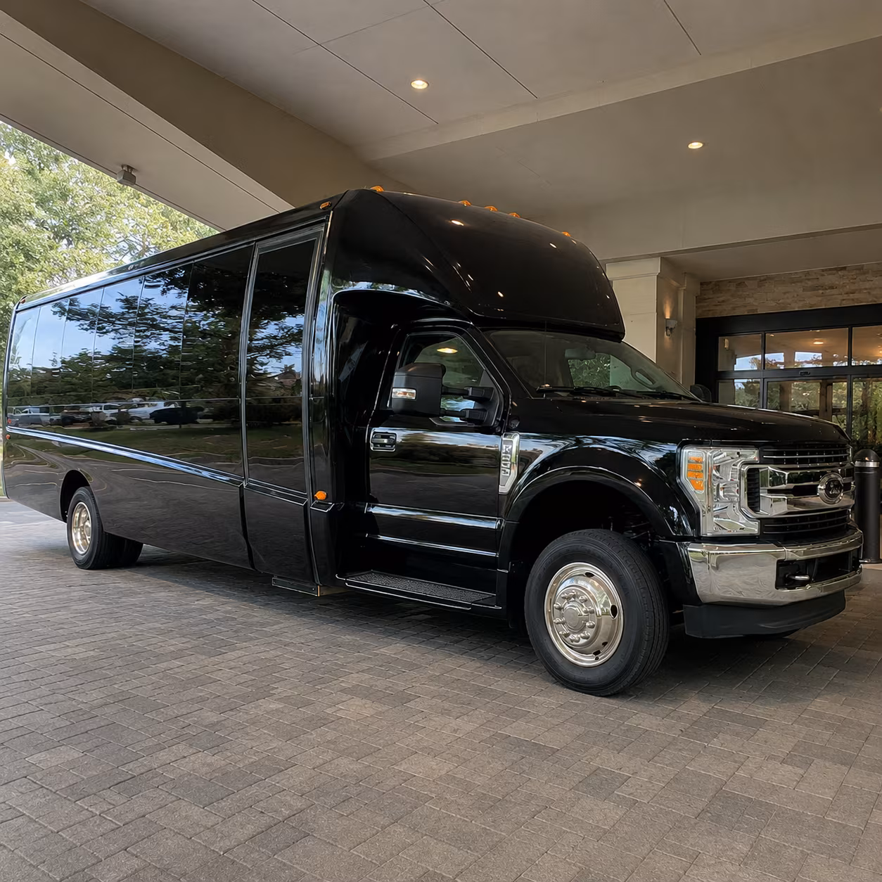 Dallas School Event Transportation party bus exterior