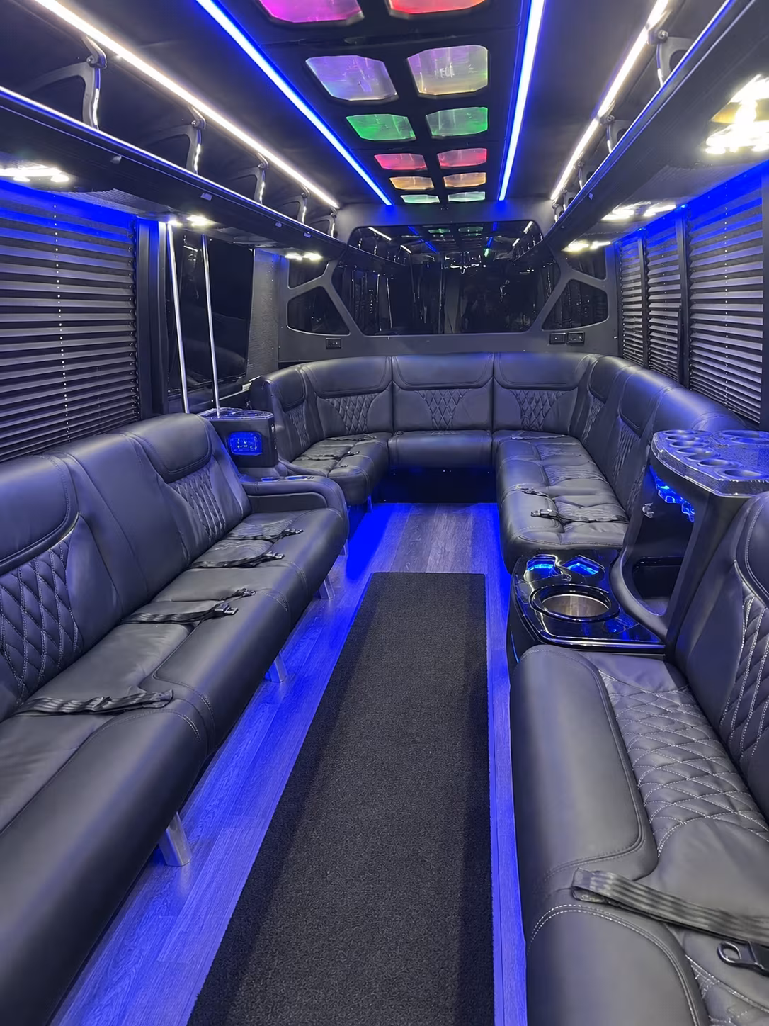 Dallas Wedding Transportation party bus interior