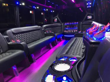 Garland 15 Passenger Party Bus Interior