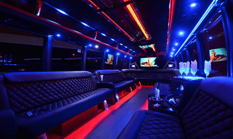 Garland 30 Passenger Party Bus Black Interior