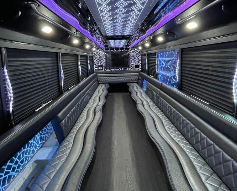 Garland 30 Passenger Party Bus White Interior