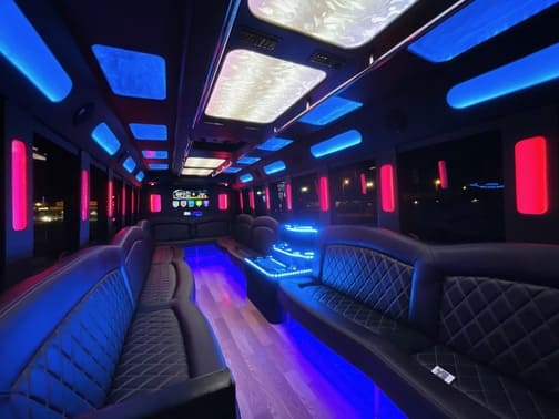 Garland 35 Passenger Party Bus Interior