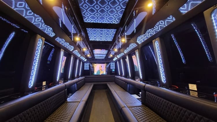 Dallas 40 Passenger Limo Bus Interior